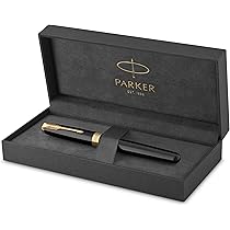 Amazon | PARKER Sonnet Fountain Pen, Black Lacquer with Gold